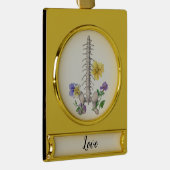 Floral Anatomy - Vertebrae, Hip Bone Verguld Banner Ornament (Rechts)