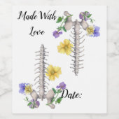 Floral Anatomy - Vertebrae, Hip Bone Wijn Etiket (Enkel label)