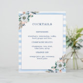 Floral Anchor Beach Wedding Cocktail Menu (Staand voorkant)