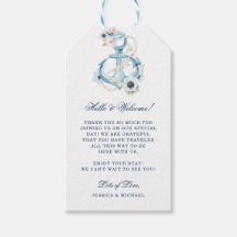 Floral Anchor Blue Stripes Beach Weddenschap Welko