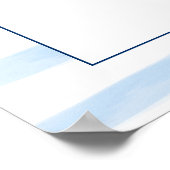 Floral Anchor Blue Stripes Beach Weddenschap Welko Poster (Hoek)