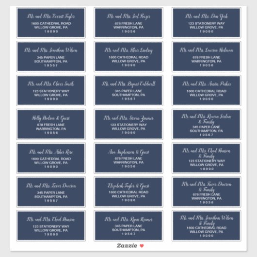 Floral Anchor-coördinaat | GastAdresetiketten Sticker (Vel)