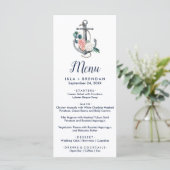 Floral Anchor | Kaart menu Menu zomeravondeten (Staand voorkant)