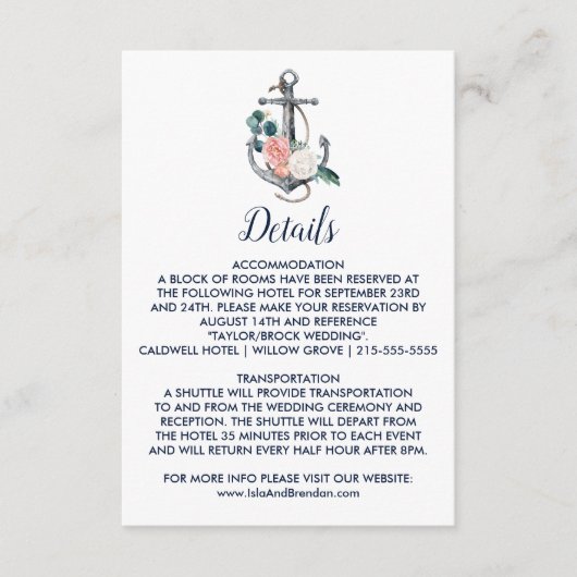 Floral Anchor | Kaart zomerweddenschap (Voorkant)