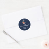 Floral Anchor najaar huwelijk Ronde Sticker (Envelop)