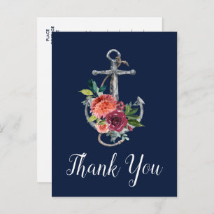 Floral Anchor   Najaar najaar van de marine Briefkaart