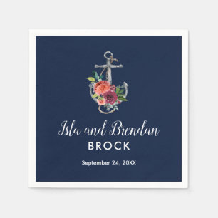 Floral Anchor   Najaar najaar van de marine Servet
