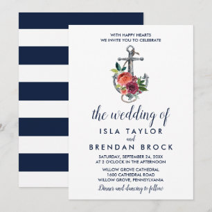 Floral Anchor Najaar van de bruiloft van Kaart