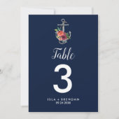 Floral Anchor | Najaars 5x7"-tabelnummer bij de ma Kaart (Voorkant)