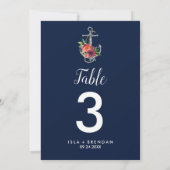 Floral Anchor | Najaars 5x7"-tabelnummer bij de ma Kaart (Achterkant)