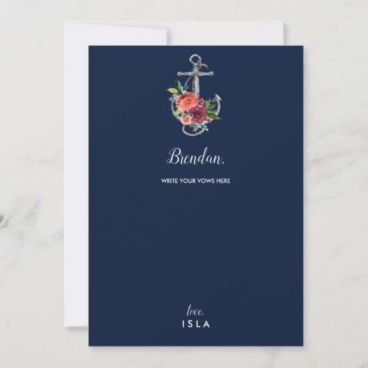 Floral Anchor | Nanajaar Kaart van de bruiloft (Voorkant)