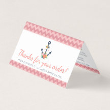 Floral Anchor Nautical Faith Coral Hartelijk dank