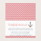 Floral Anchor Nautical Faith Coral Hartelijk dank Kaart (Binnenkant ongevouwen)