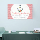 Floral Anchor Nautical Faith Navy & Coral Chevron Spandoek (Beurs)