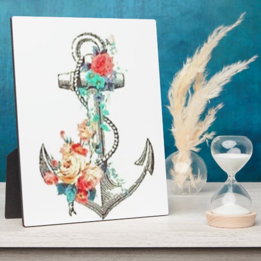 Floral anchor nautical fotoplaat (Zijkant)