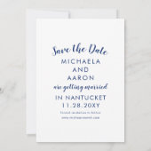 Floral Anchor Navy Nautical Save the Date Kaart (Achterkant)