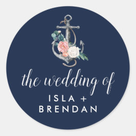 Floral Anchor Navy Summer The Wedding of Ronde Sticker