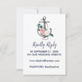 Floral Anchor | RSVP-kaart van de website van het  RSVP Kaartje (Voorkant)
