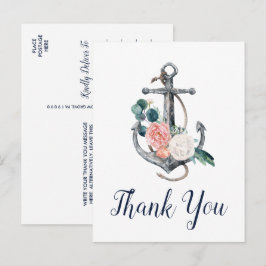 Floral Anchor | Summer Bedankt Briefkaart
