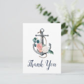 Floral Anchor | Summer Bedankt Briefkaart (Staand voorkant)