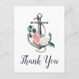 Floral Anchor | Summer Bedankt Briefkaart