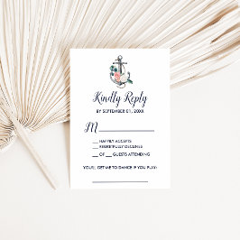 Floral Anchor | Summer Song Request RSVP Card Kaartje