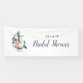 Floral Anchor | Vrijgezellenfeest van de zomer Spandoek (Horizontaal)