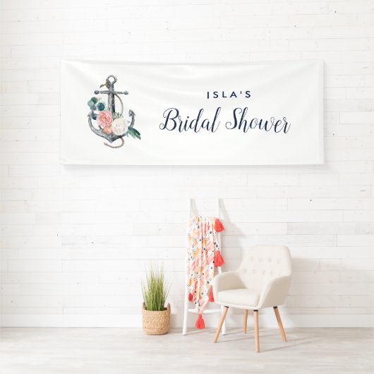 Floral Anchor | Vrijgezellenfeest van de zomer Spandoek (Insitu)