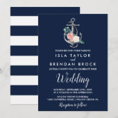 Floral Anchor | Zomer-zomerhuwelijk Kaart (Voorkant / Achterkant)