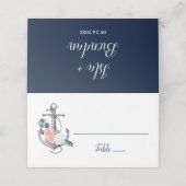 Floral Anchor | Zomerbruiloft Plaatskaartje (Buitenkant ongevouwen)