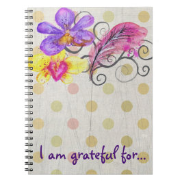 Floral And Feathers Dankbaarheidsdagboek Notitieboek