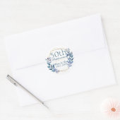 Floral and Gold 50th Wedding Jubileum Ronde Sticker (Envelop)
