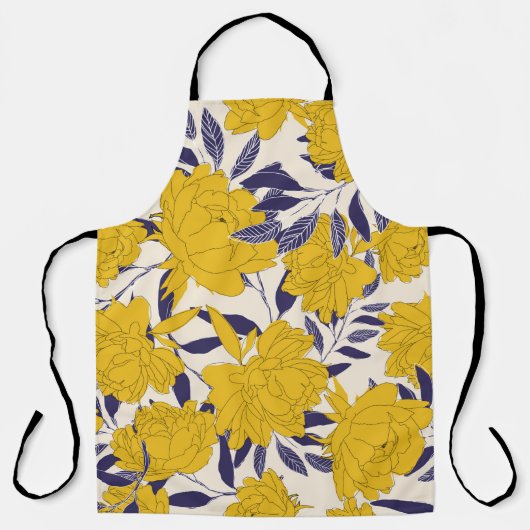 floral and leaf naadloos patroon schort (Voorkant)