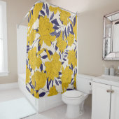 floral and leaf seamless pattern douchegordijn (In situ)