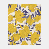 floral and leaf seamless pattern fleece deken (Voorkant)
