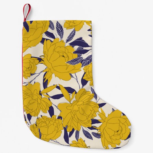 floral and leaf seamless pattern kleine kerstsok (Voorkant)