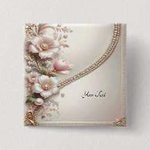 Floral and Pearl Embellishments Button