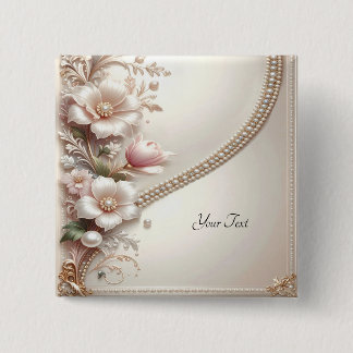 Floral and Pearl Embellishments Button