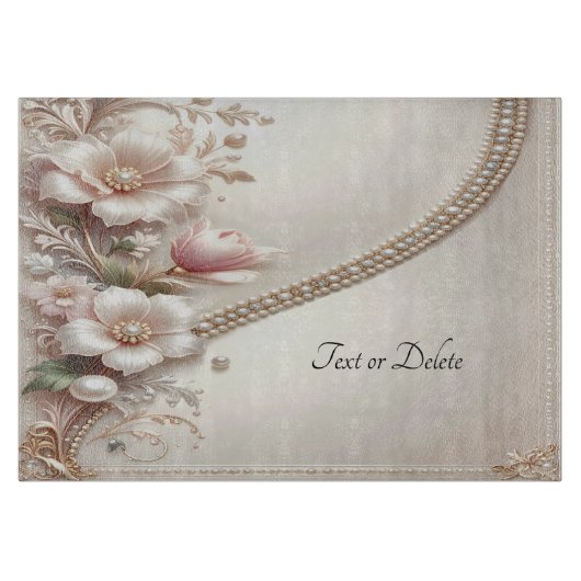 Floral and Pearl Embellishments Cutting Board Snijplank (Voorkant)