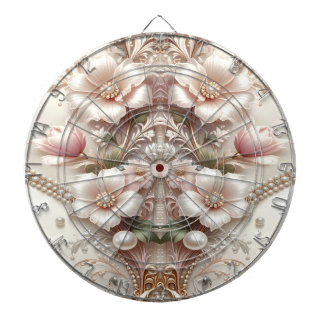 Floral and Pearl Embellishments Dartboard Dartbord
