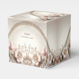 Floral and Pearl Embellishments Favor Box Bedankdoosjes