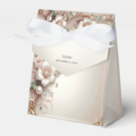 Floral and Pearl Embellishments Favor Box Bedankdoosjes