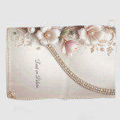 Floral and Pearl Embellishments Golf Towel Golfhanddoek (Horizontaal)