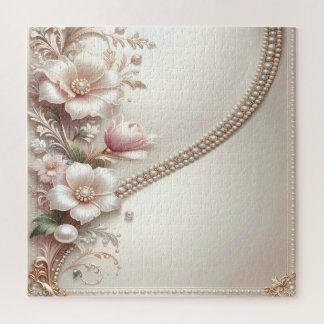 Floral and Pearl Embellishments Jigsaw Puzzle Legpuzzel