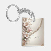 Floral and Pearl Embellishments Keychain (Voorkant Links)