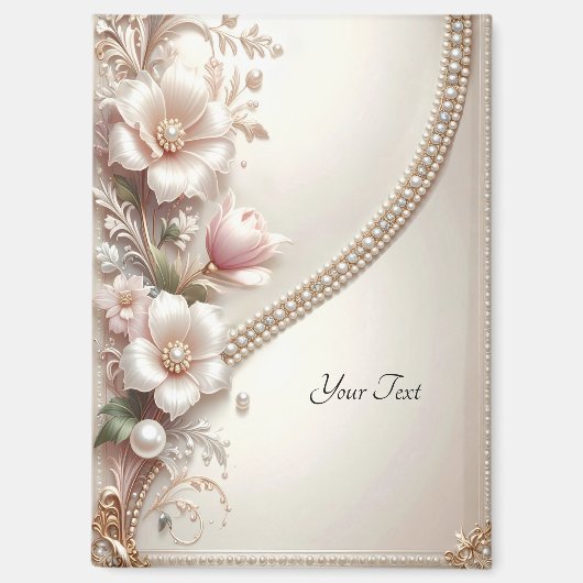 Floral and Pearl Embellishments Magnet (Voorkant)