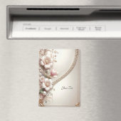 Floral and Pearl Embellishments Magnet (Insitu (Vaatwasser))