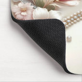 Floral and Pearl Embellishments Mousepad Muismat (Hoek)
