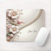 Floral and Pearl Embellishments Mousepad Muismat (Met muis)