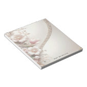 Floral and Pearl Embellishments Notepad Notitieblok (Schuin)